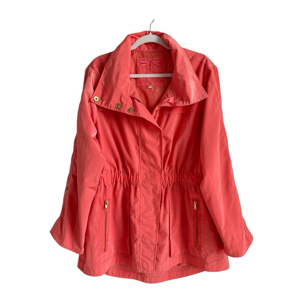 Tyler Boe Newport Rain Slicker Jacket Gold Snap Cargo Utilitarian Preppy XL